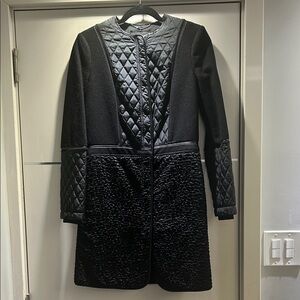 BCBGMaxAzria Black Quilted Teddy Coat